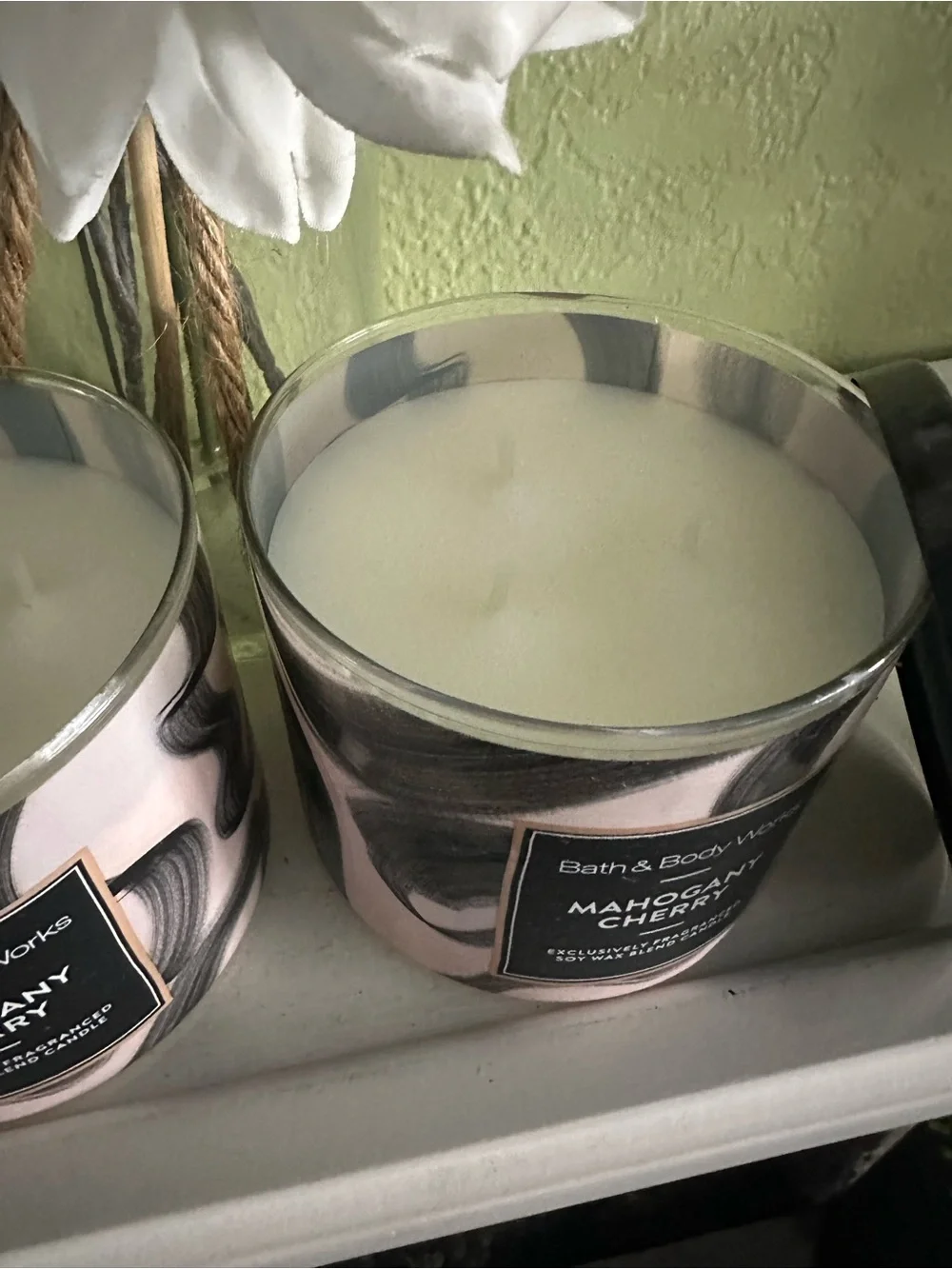 Bath & Body Works Mahogany Cherry Candle - Pink/Black X2